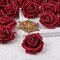 100pcs Burgundy Fake Roses Artificial Flower Foam Rose Heads Bouquets
